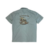 Vintage Y2K rayon pastel blue embroidered Hawaiian shirt size M by Caribbean Joe